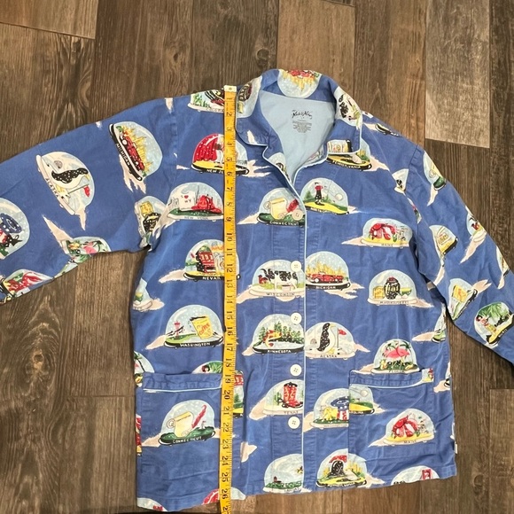 Nick & Nora Unisex Pajama Set SNOW GLOBES State Size Large Flannel Top & Bottoms - Picture 4 of 10